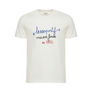 T-shirt Tricolore 1882 Le Coq Sportif Homme Blanc Rabais Paris